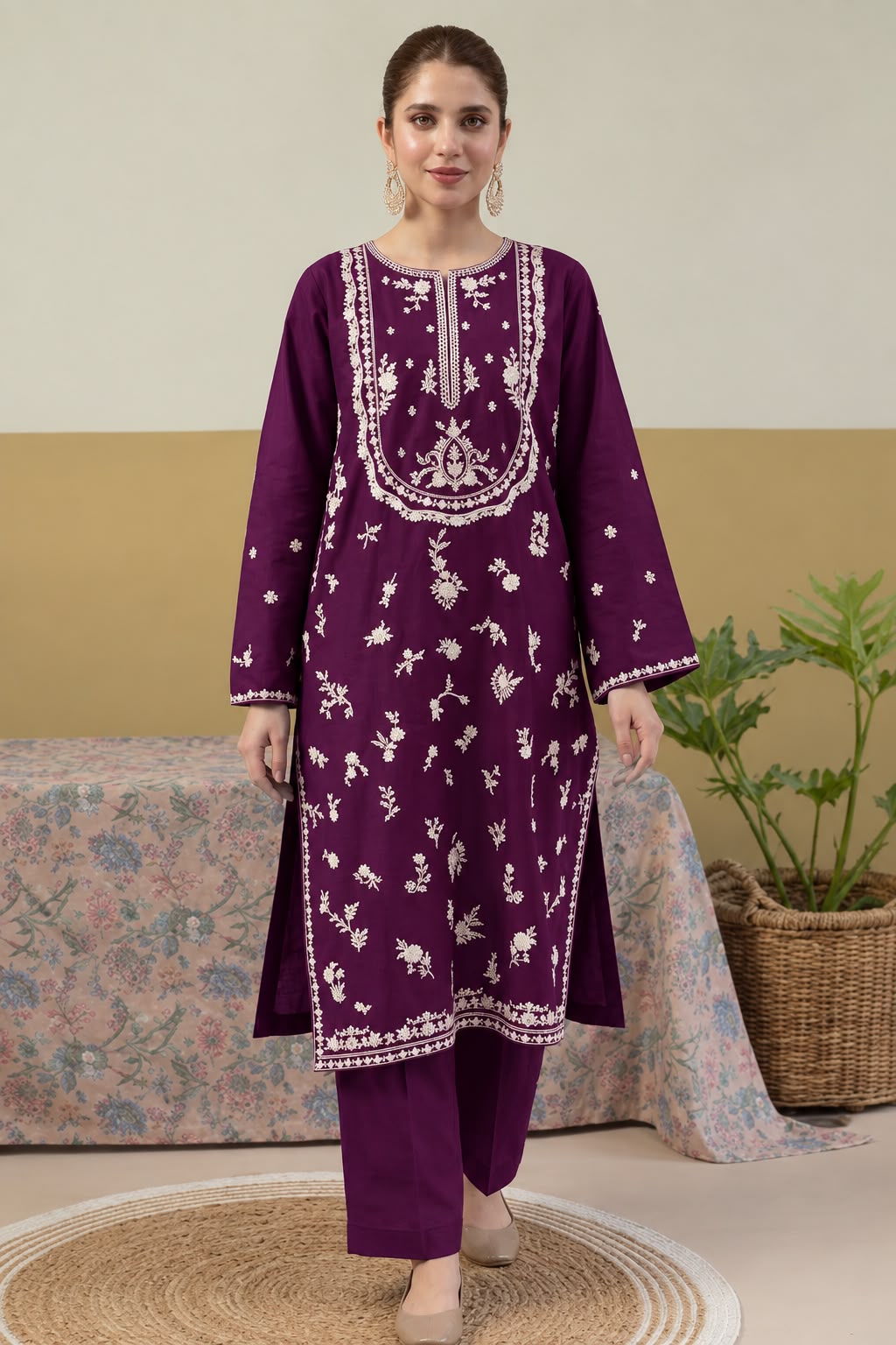 Dhanak Embroidered 2-Piece-ZQ-2025