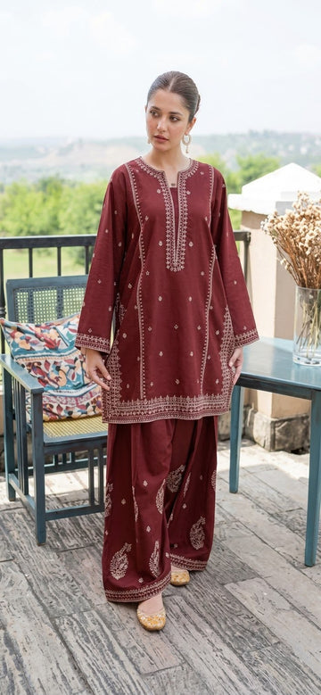 Dhanak Embroidered 2-Piece-ZQ-2027