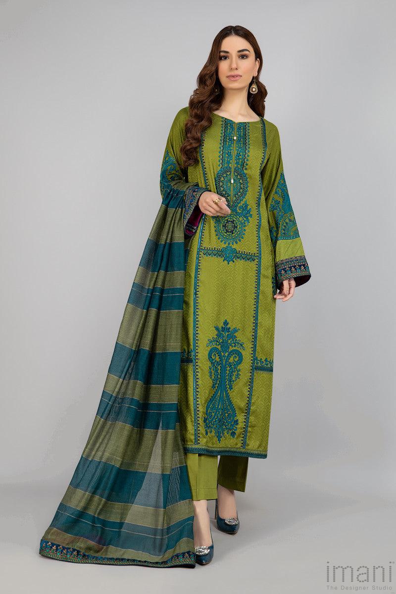 Dhanak Embroidered 3-PC-ALK3023