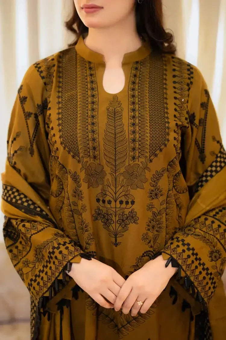Dhanak Embroidered 3-PC-ALK3021